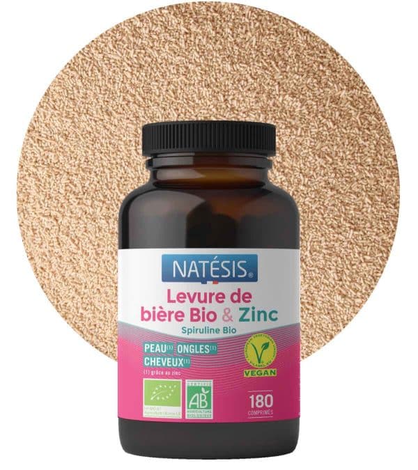 Levure de bière bio & Zinc Spiruline - cheveux peau ongles Natésis